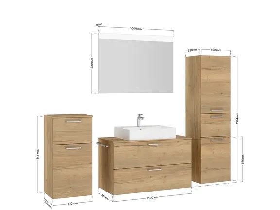Nobilia SPA Bathroom block with surface mirror and ancillary furniture 4