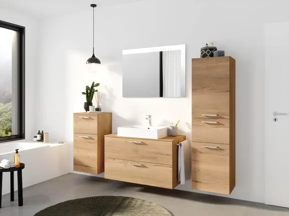 Nobilia SPA Bathroom block with surface mirror and ancillary furniture