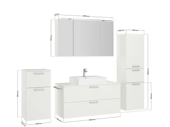 Nobilia SPA Bathroom block with mirror cabinet and ancillary furniture 4
