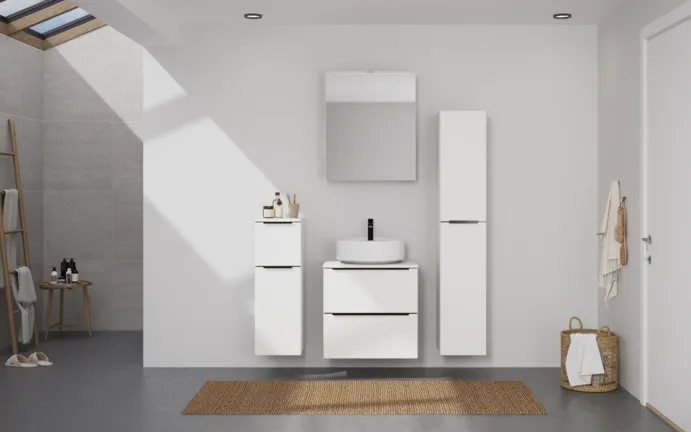 Nobilia SPA Bathroom block with mirror cabinet and ancillary furniture