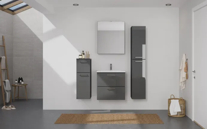 Nobilia SPA Badblock mit Spiegelschrank und Beimöbeln