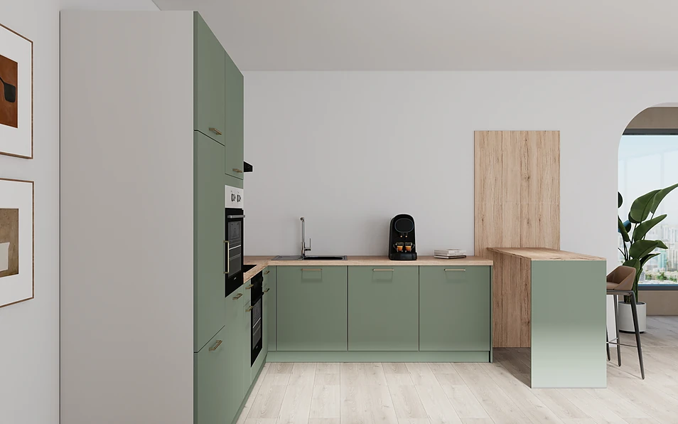 Nobilia SPA U-shaped kitchen 225 cm x 286 cm nobi smart Basic Coohom 0