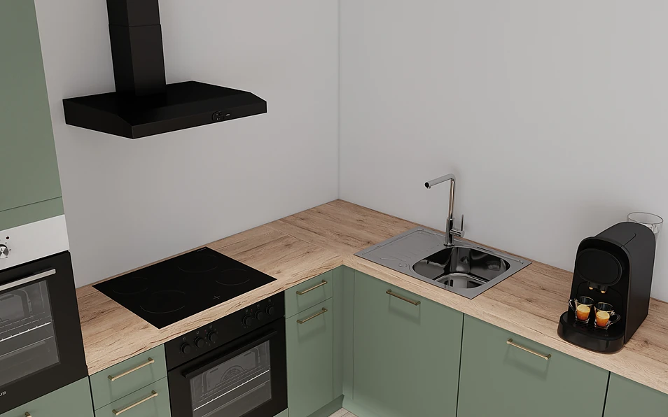 Nobilia SPA U-shaped kitchen 225 cm x 286 cm nobi smart Basic Coohom 2