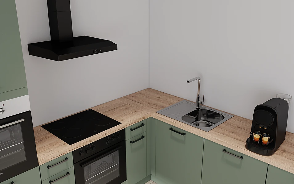 Nobilia SPA U-shaped kitchen 225 cm x 286 cm nobi smart Basic Coohom 2