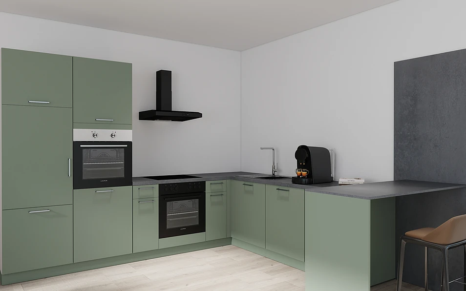 Nobilia SPA U-shaped kitchen 225 cm x 286 cm nobi smart Basic Coohom 1