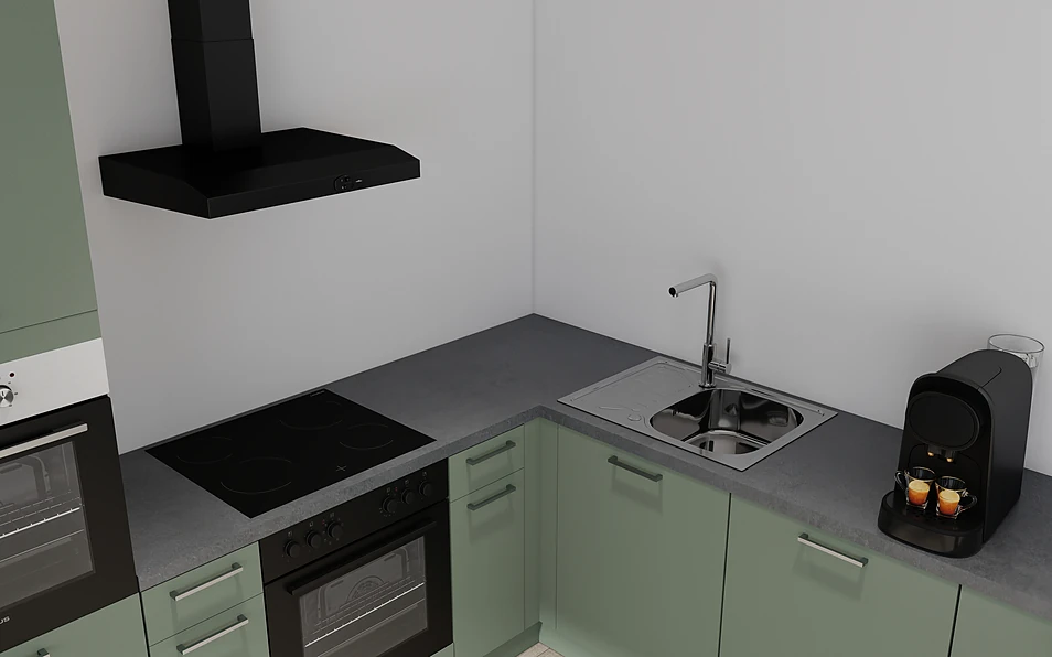 Nobilia SPA U-shaped kitchen 225 cm x 286 cm nobi smart Basic Coohom 2