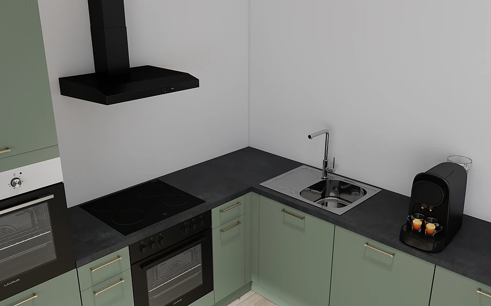 Nobilia SPA U-keuken 225 cm x 286 cm nobi smart Basis Coohom 2