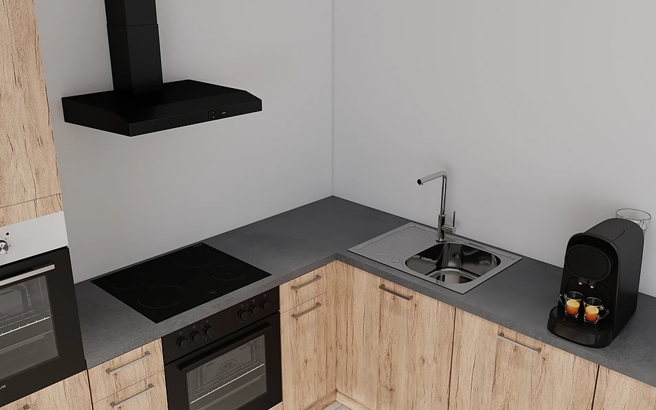 Nobilia SPA U-shaped kitchen 225 cm x 286 cm nobi smart Basic Coohom 2