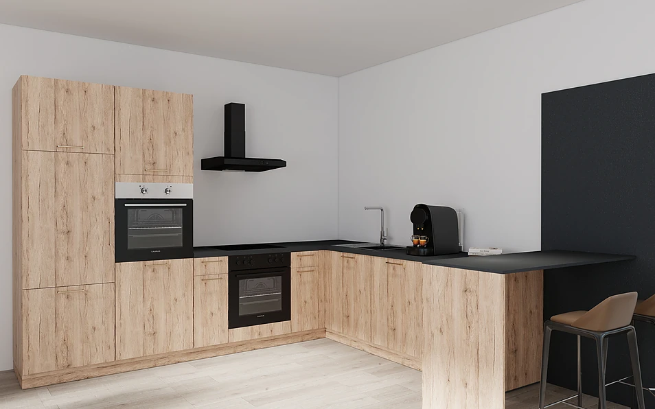 Nobilia SPA U-keuken 225 cm x 286 cm nobi smart Basis Coohom 1