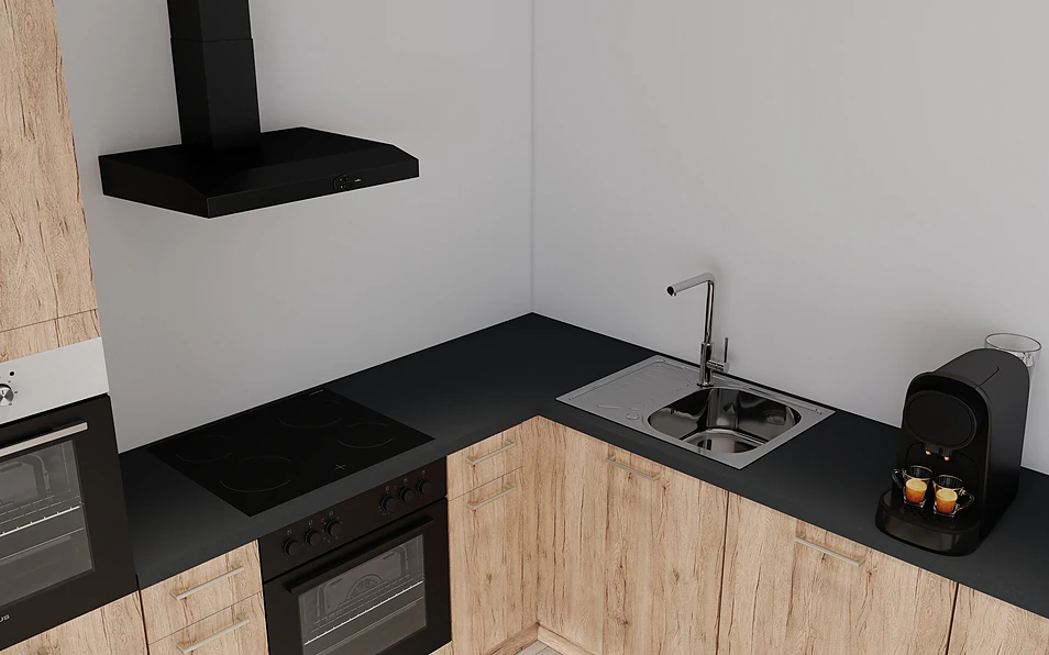 Nobilia SPA U-shaped kitchen 225 cm x 286 cm nobi smart Basic Coohom 2