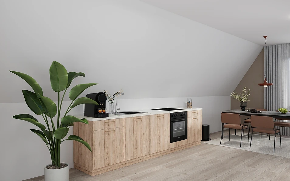 Nobilia SPA Küchenzeile 300 cm nobi smart Basis Coohom 1