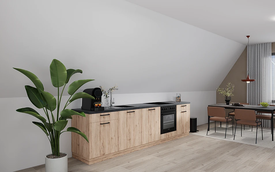 Nobilia SPA Küchenzeile 300 cm nobi smart Basis Coohom 1