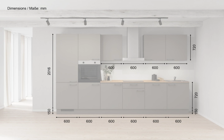 Nobilia SPA Küchen-Zeile 360 cm mit E-Geräten Planung 1 5