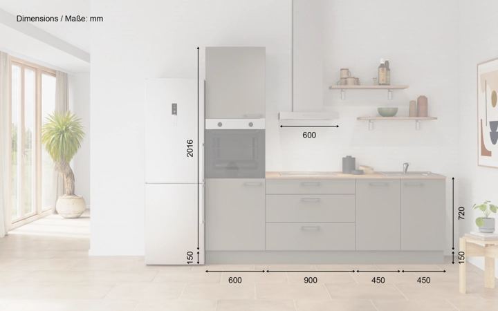 Nobilia SPA Rechte keuken 240 cm met apparaten planning 11 5
