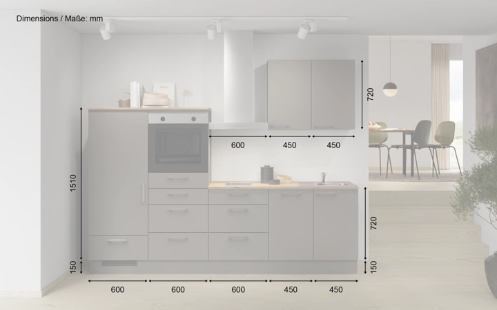Nobilia SPA Küchen-Zeile 270 cm mit E-Geräten Planung 13 5