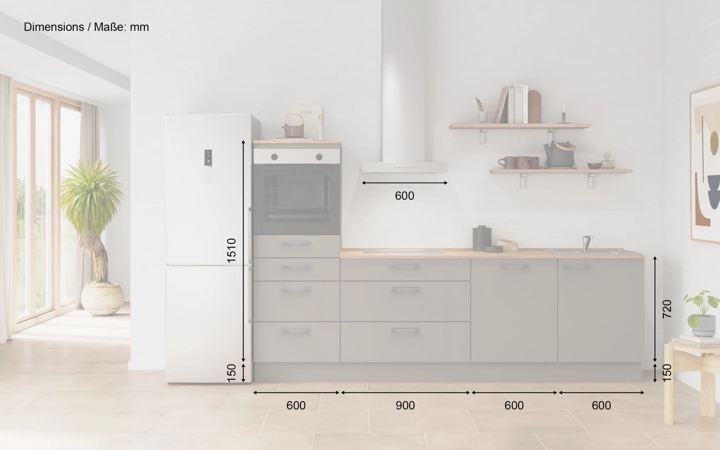 Nobilia SPA Küchen-Zeile 270 cm mit E-Geräten Planung 18 5