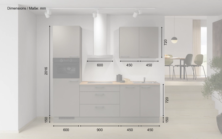 Nobilia SPA Rechte keuken 240 cm met apparaten planning 2 5