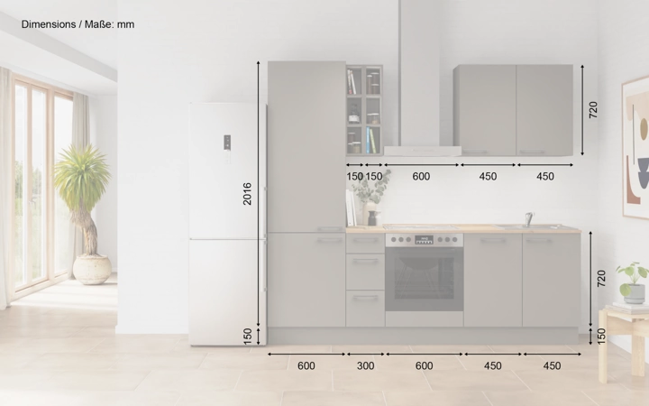 Nobilia SPA Rechte keuken 240 cm met apparaten planning 6 5