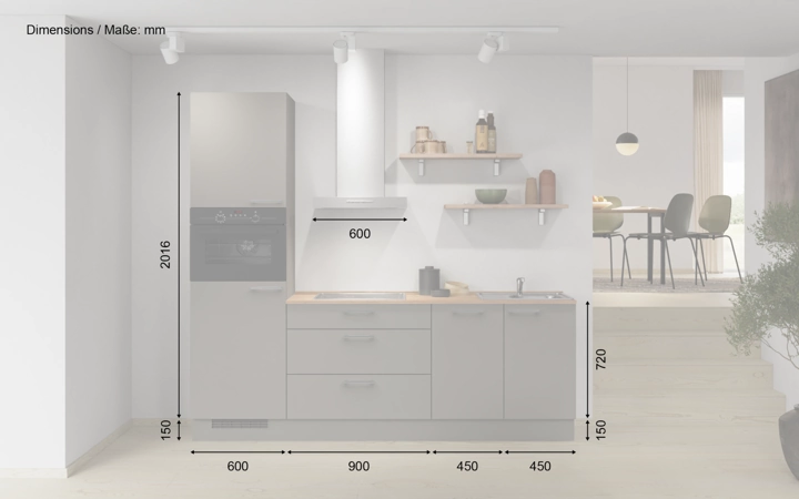 Nobilia SPA Rechte keuken 240 cm met apparaten planning 9 5